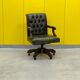 Vintage Green Leather Chesterfield Gainsborough Swivel Desk Chair