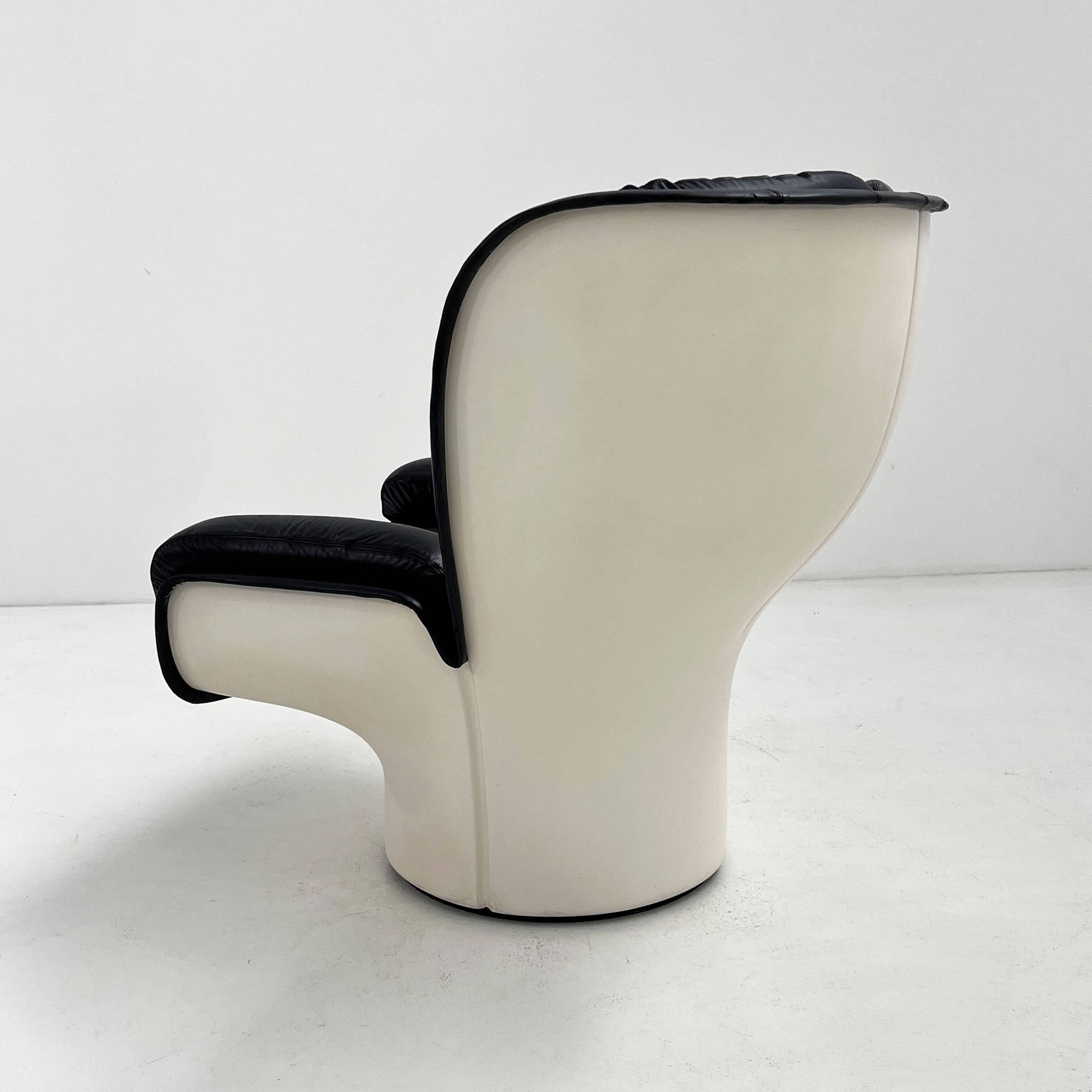Elda armchair in white and black by Joe Colombo for Comfort, 1960