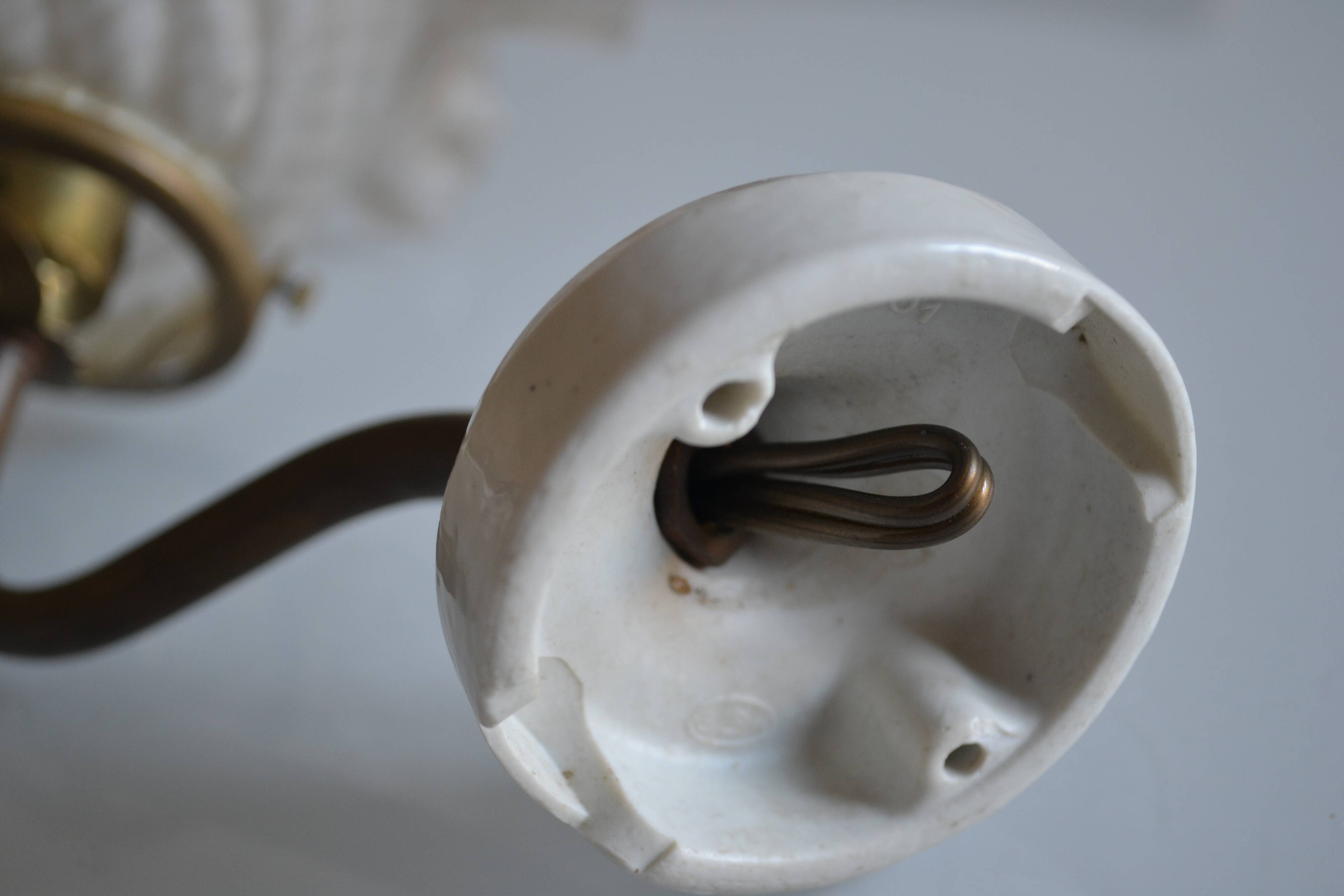 Swan neck wall lamp and its tulip, early 20th century.