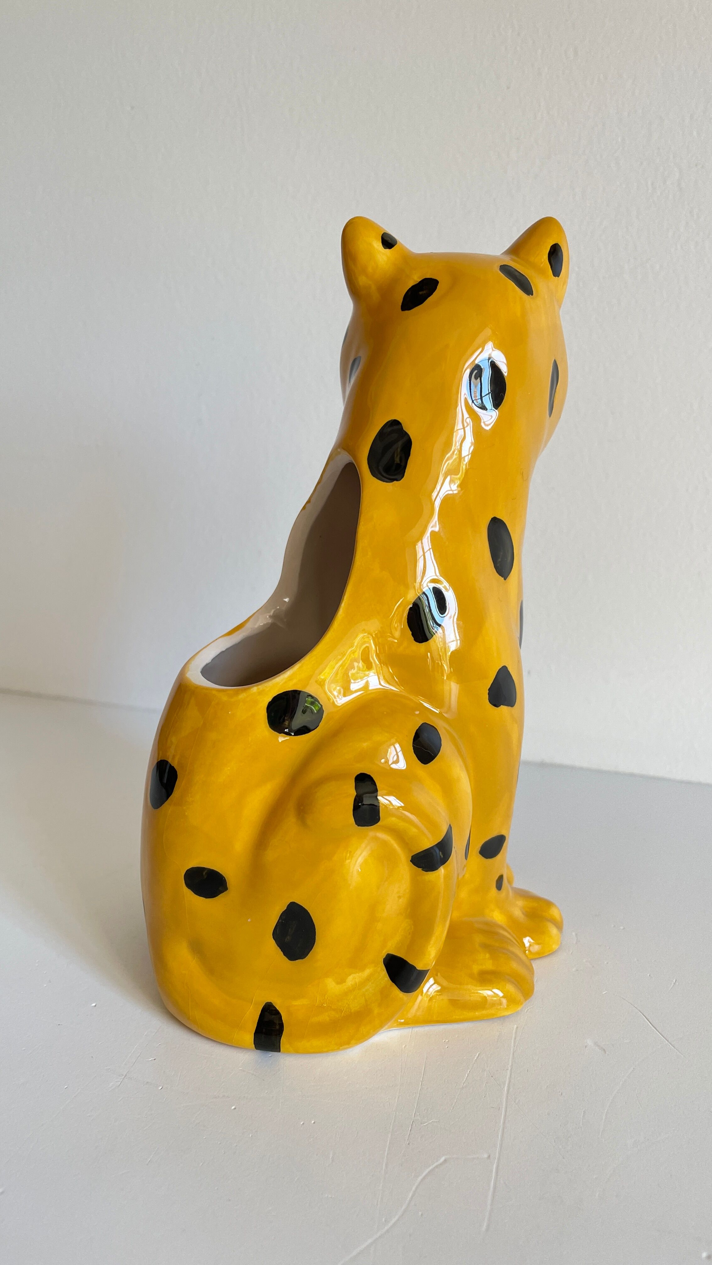 Pot leopard ceramic cache vintage