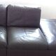 Black leather sofa