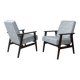 Pair of Henryk Lis 300-190 armchairs, 1970s, heathered grey-blue fabric. Ref: