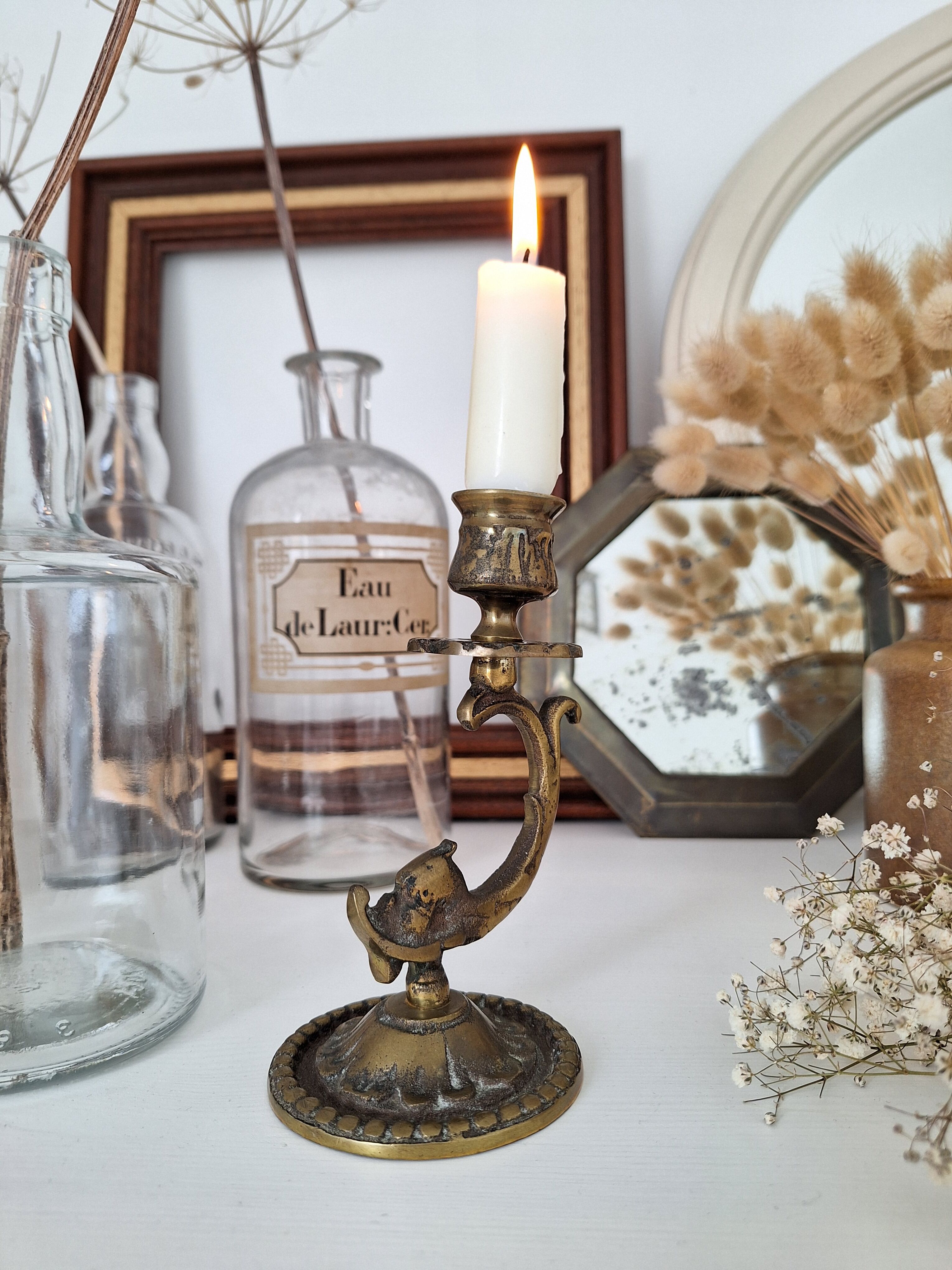 Vintage brass candle holder