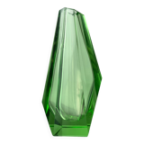 Green Faceted Vase by Seguso, Murano glass, Italy, 1970