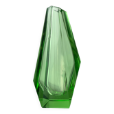 Green Faceted Vase by Seguso, Murano glass, Italy, 1970