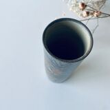 Signed ceramic tubular vase