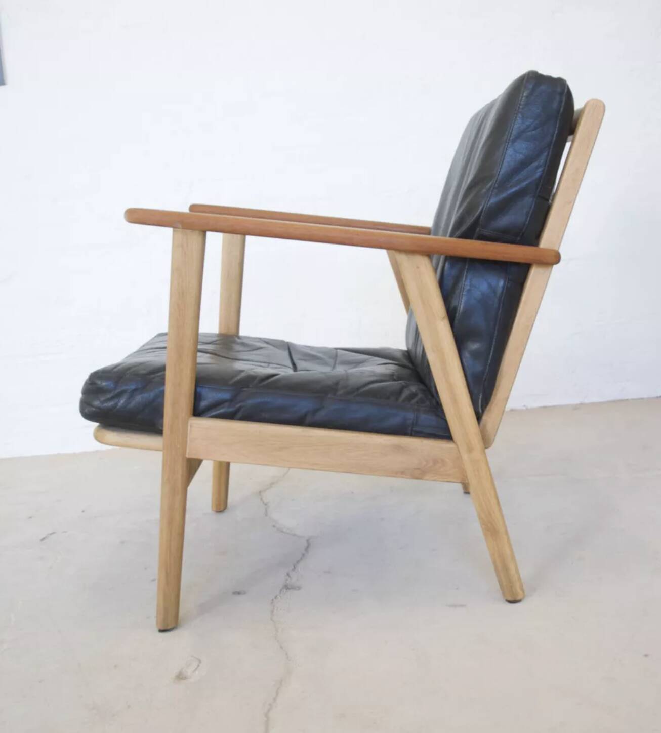 Danish mid-century teak & oak armchair, 1950s
