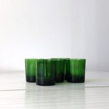 Set of 5 Luminarc green tumbler glasses