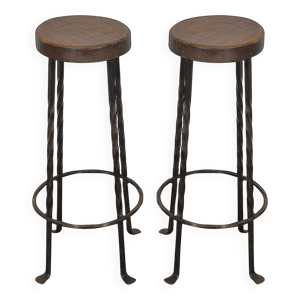 Paire de tabourets en - fer