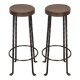 Pair of wrought iron stools