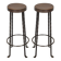 Pair of wrought iron stools