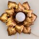 Pair of gold metal flower wall lights – 1960s/70s