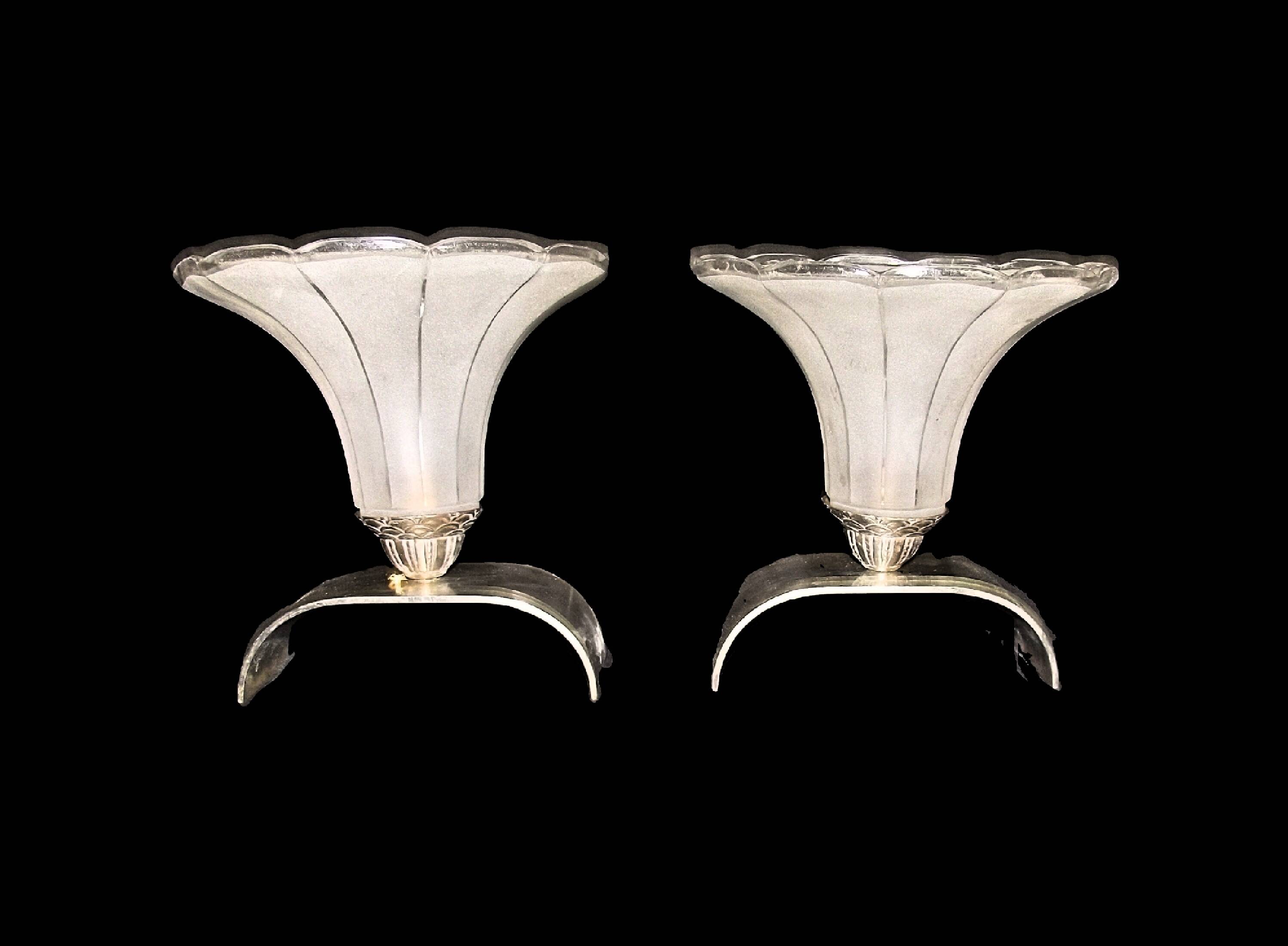 Pair of stylized Art Deco period lamps