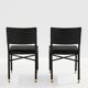 Jacques Quinet paire de chaises cuir noir laiton 1950