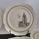 Series of 12 dessert plates and its cake tray Gien Paris Monuments