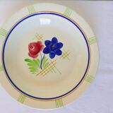 1 vintage hollow round plate from the Gien factory, model Robinson 2106106.