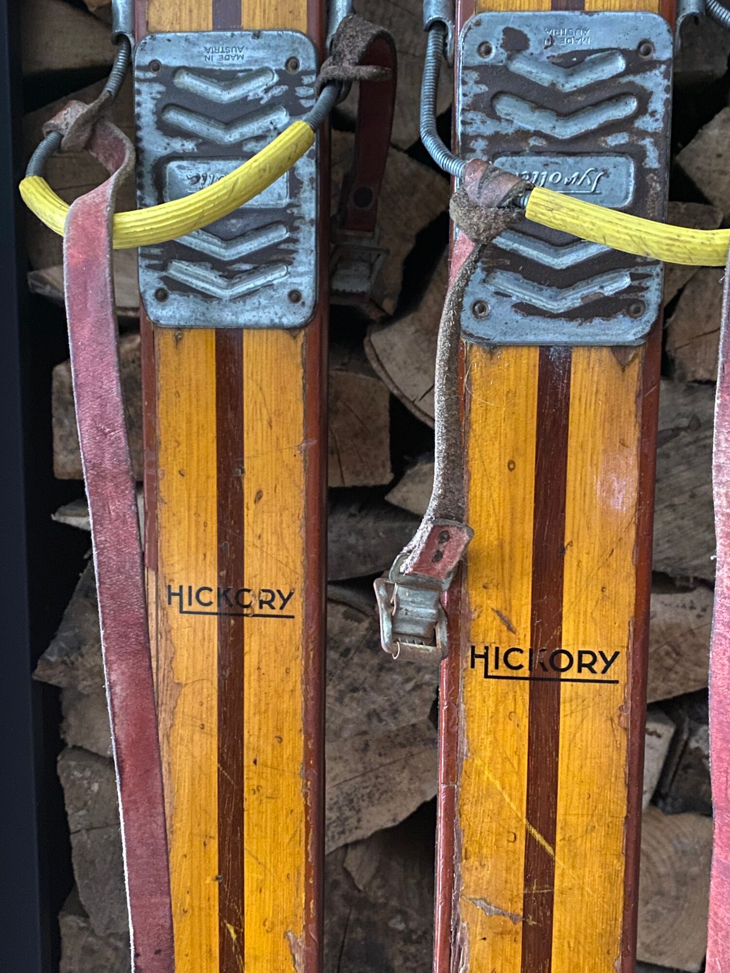 Paire de ski Rossignol Hickory vintage en bois