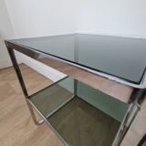Chrome and glass side table