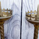 Old pair of church brass candlesticks 56 cm