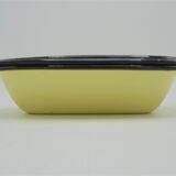 Trio of enamelled plate dishes