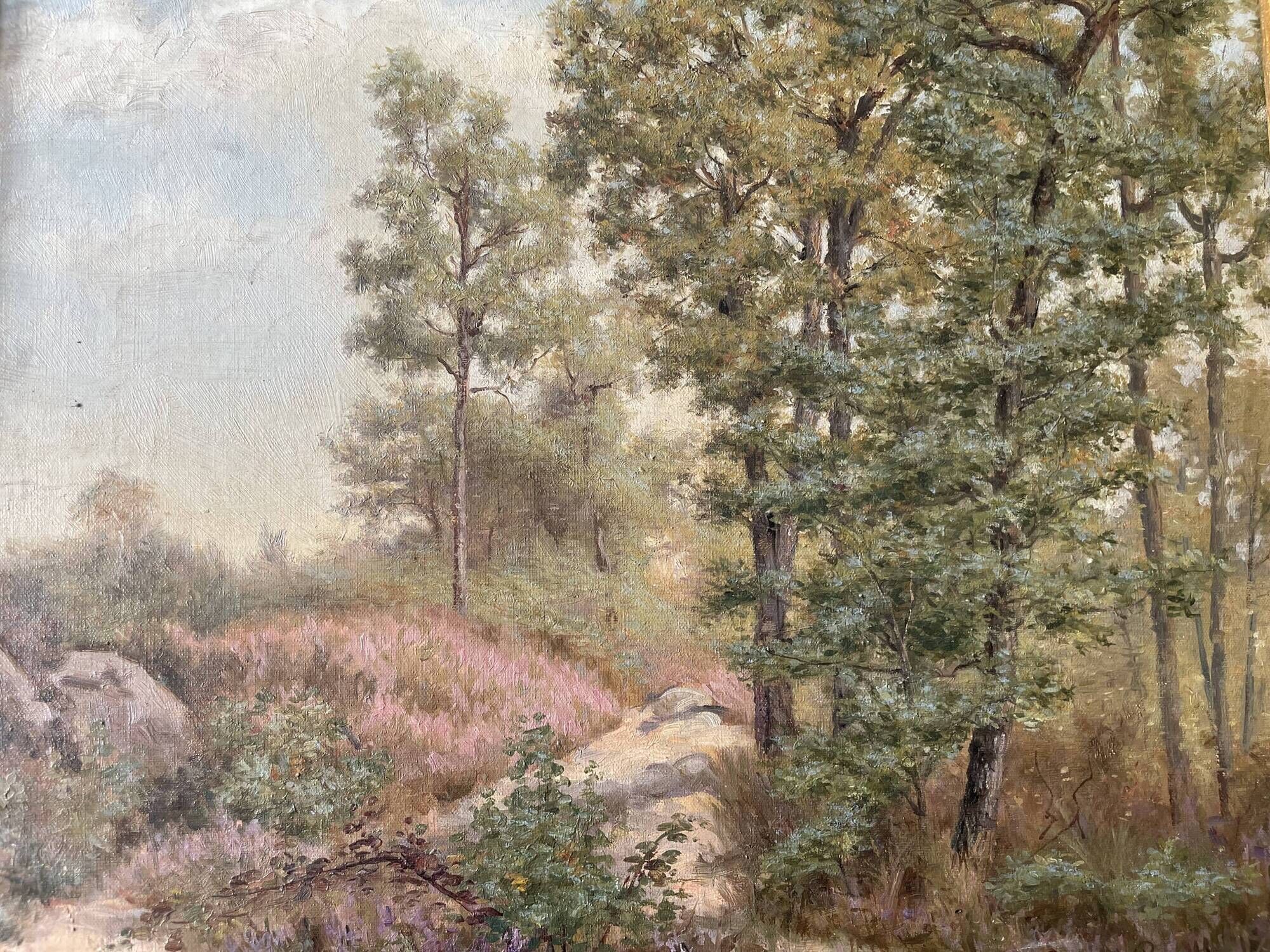 Painting painting old school of Barbizon nineteenth