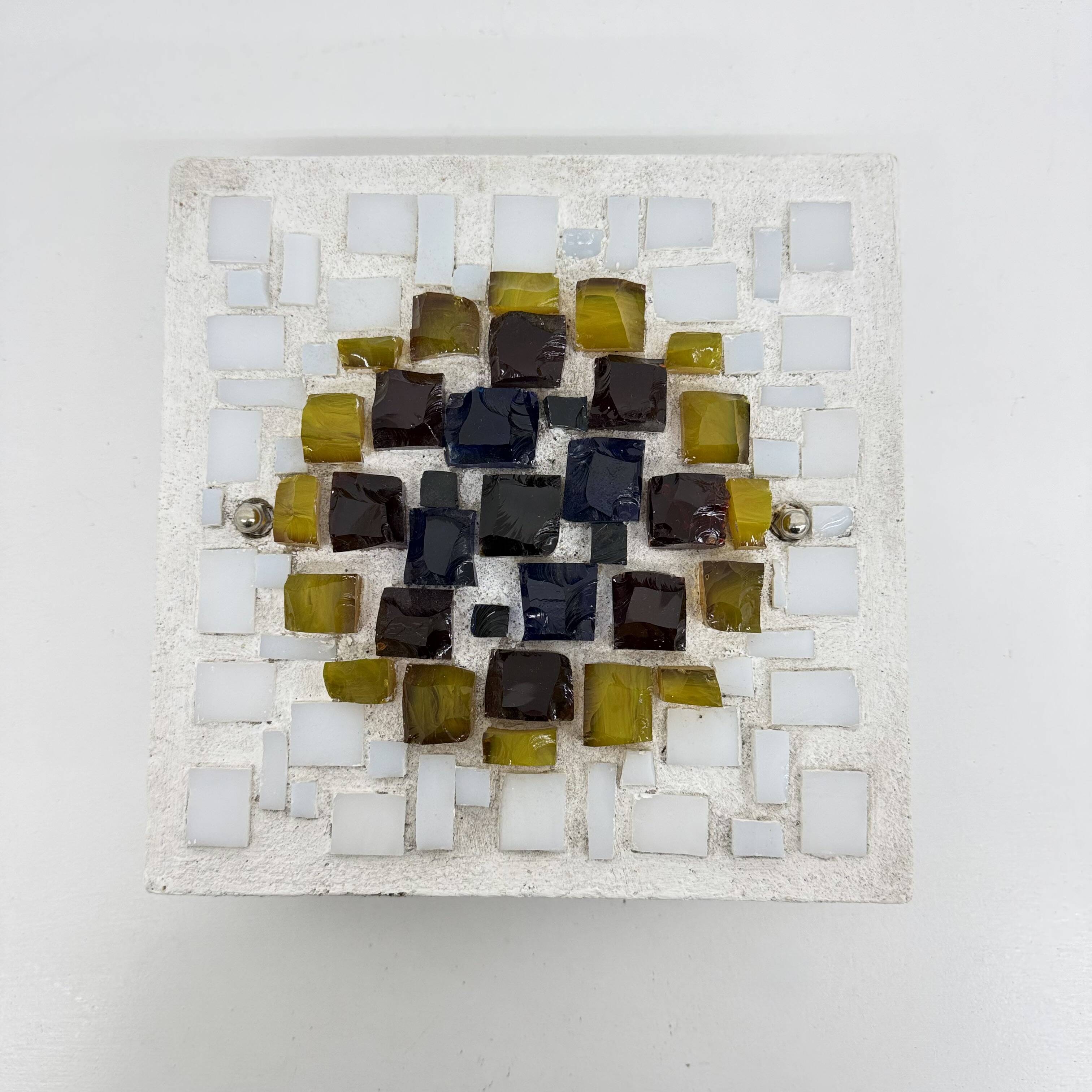 Brutalist wall lamp Glass with resin , 1970s , Germany