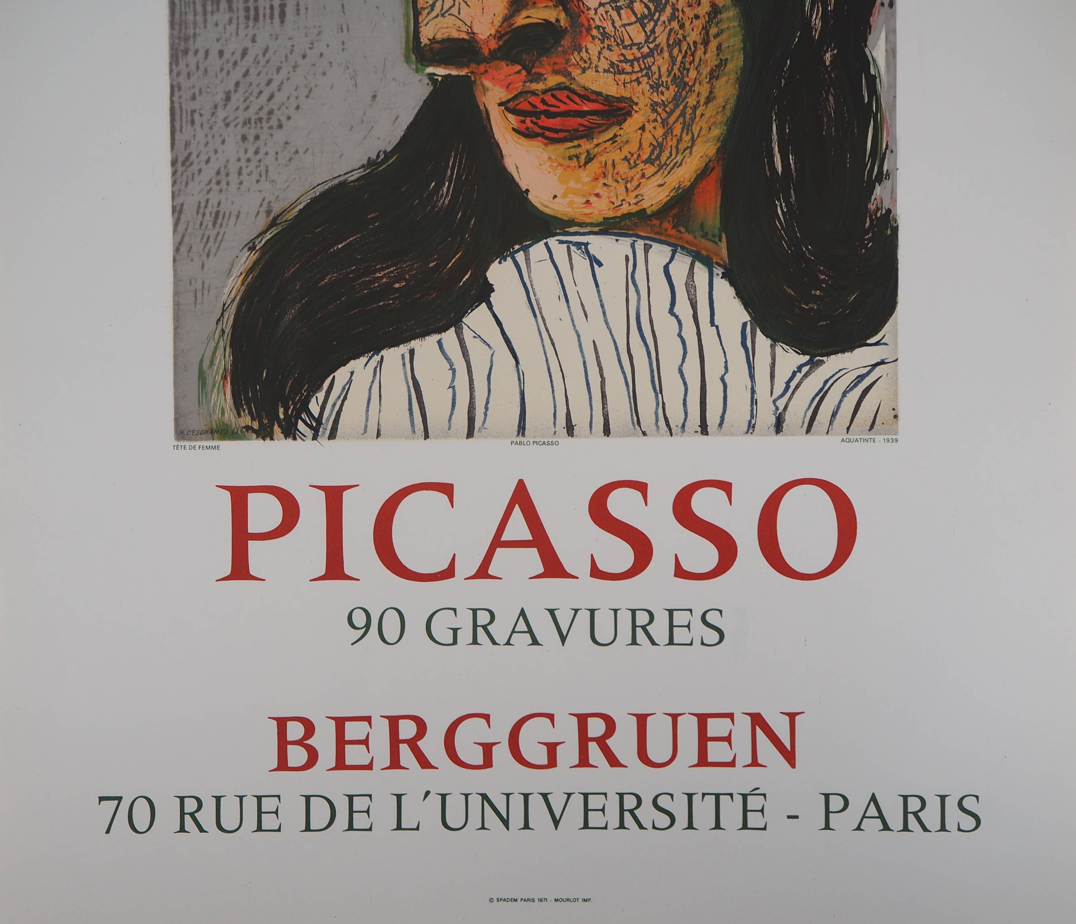 Pablo PICASSO: Portrait of a woman - Signed Lithograph, 1977