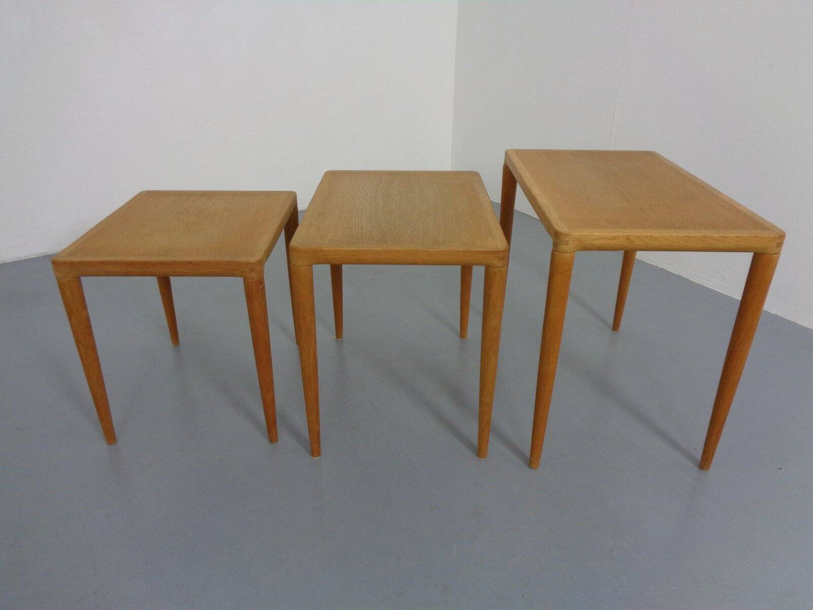 Danish Oak Nesting Tables by H.W. Klein for Bramin, 1960s, Set of 3