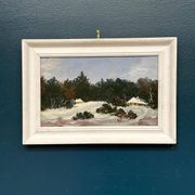 Original Swedish Oil On Panel – “Winter Landscape” – Vintage & Framed – 37 × 26 Cm (14.6" × 10.2")