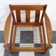 Teak danish chair with light grey upholstery