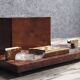 Art Deco period smoking case in burl wood and marquetry