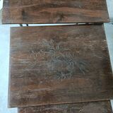 Pyrographed nesting tables