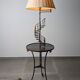 French Floor Lamp with Spiral Staircase, iron and brass, Mid-Century