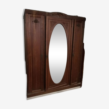 Armoire de chambre miroir oval