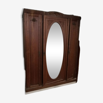 Oval mirror bedroom cabinet