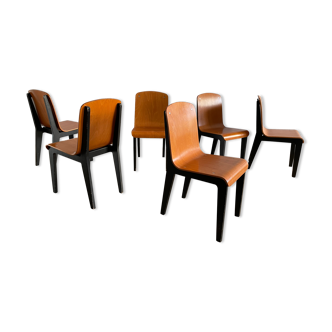 6 chaises vintage en bois