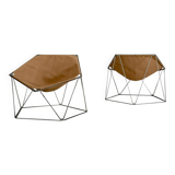 Early ocher canvas Penta chairs by Jean-Paul Barray & Kim Moltzer for Bofinger