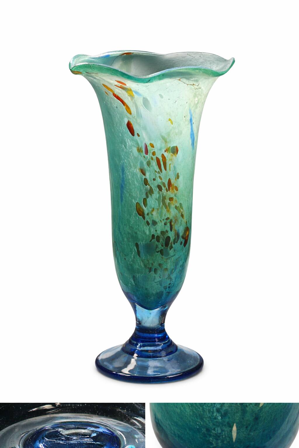 Art glass vase signed Marc Blot, 1990, hand-blown - 28 cm - new