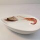 Set of 3 vintage 70s bowls with shellfish motifs. Glazed porcelain
