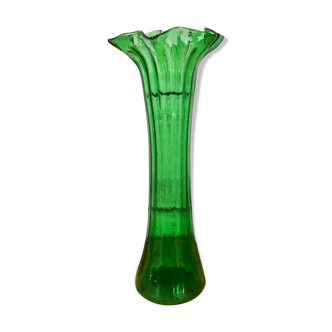 Green glass vase