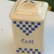 Set of 3 earthenware spice pots geometric pattern art deco period