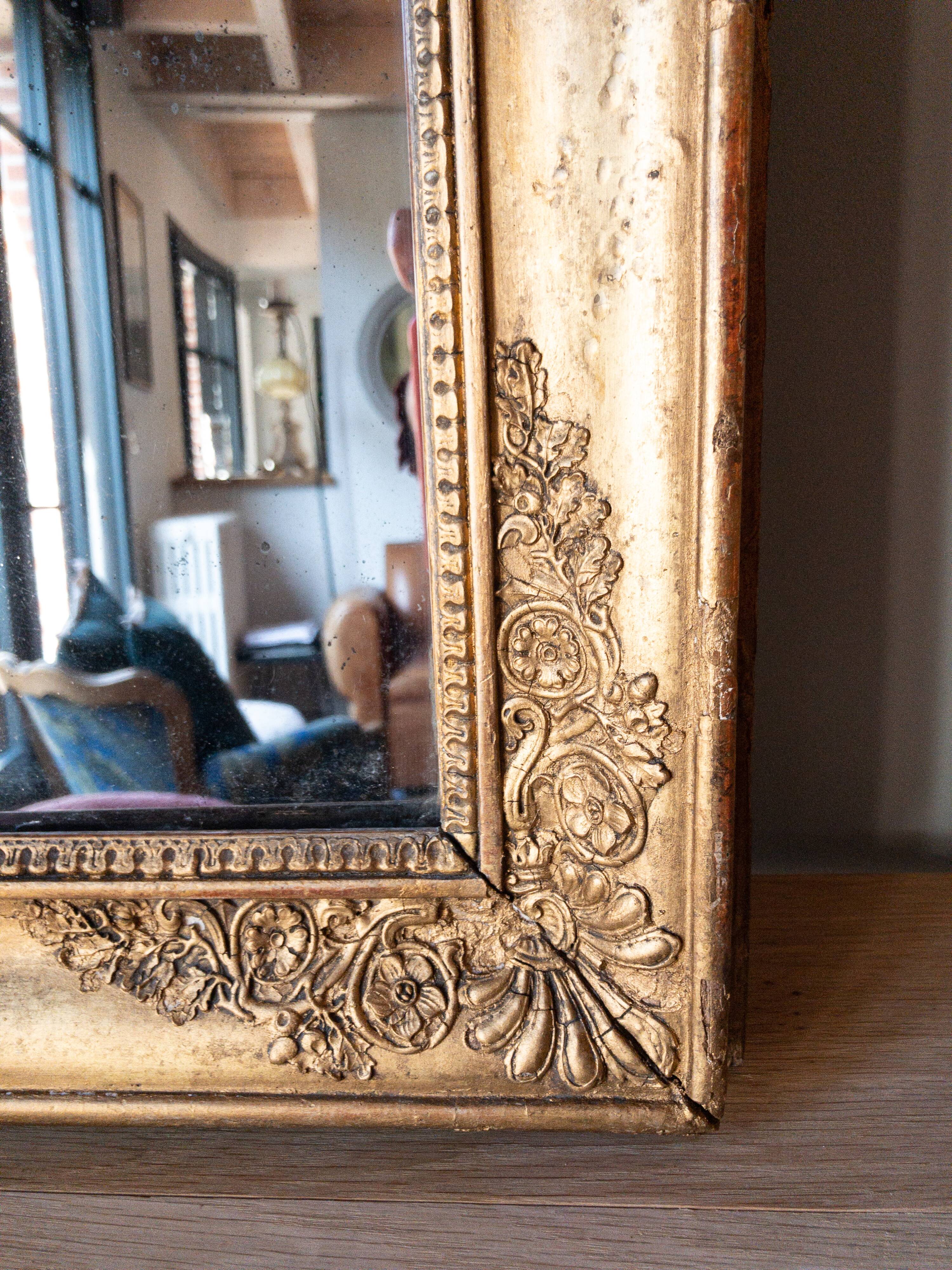 Miroir doré très ancien 53x84cm