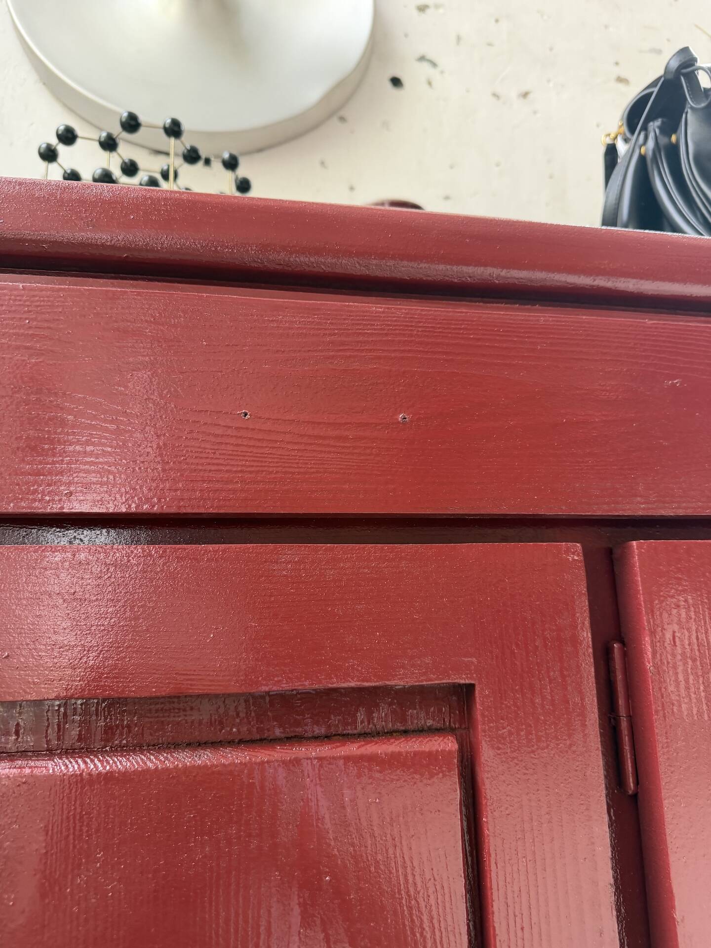 Red lacquered enfilade 1970 160cm