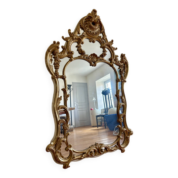 Grand miroir doré style Louis XV