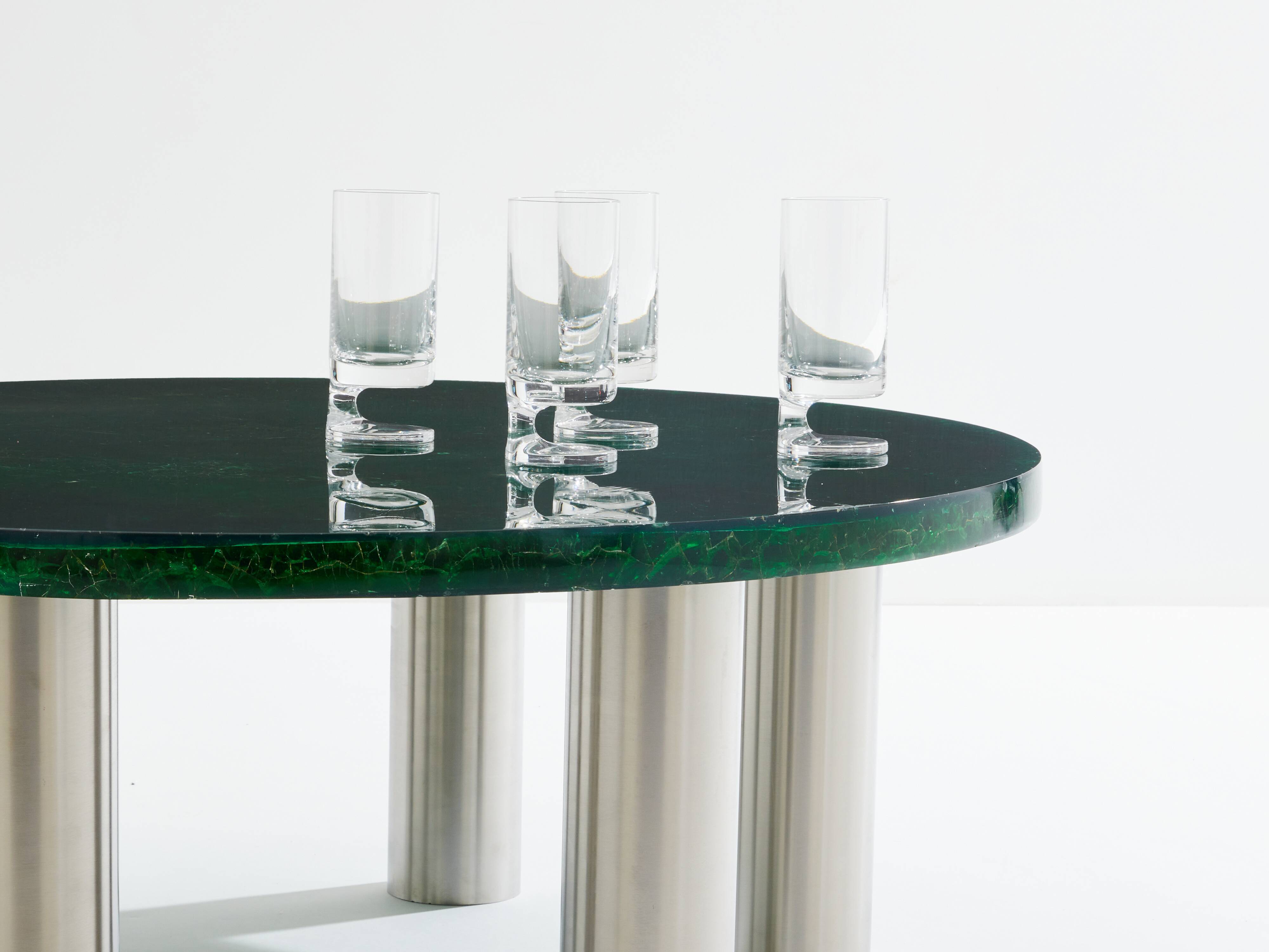 Marie-Claude De Fouquières coffee table fractal resin 1970