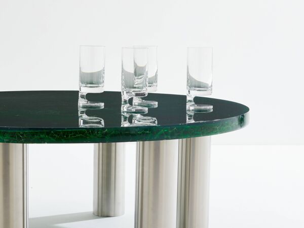 Marie-Claude De Fouquières table basse résine fractale 1970