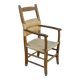 Fauteuil paillé brutaliste Art populaire