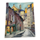 Old painting oil on Isorel "Paris street of the Town Hall"