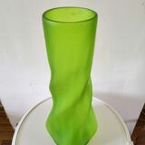 Twisted vase in tinted glass design 50s