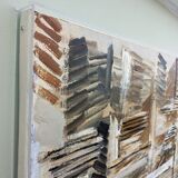 1964 Mid-Century Modern "Forest" Swedish Vintage Abstract Oil Painting, Framed